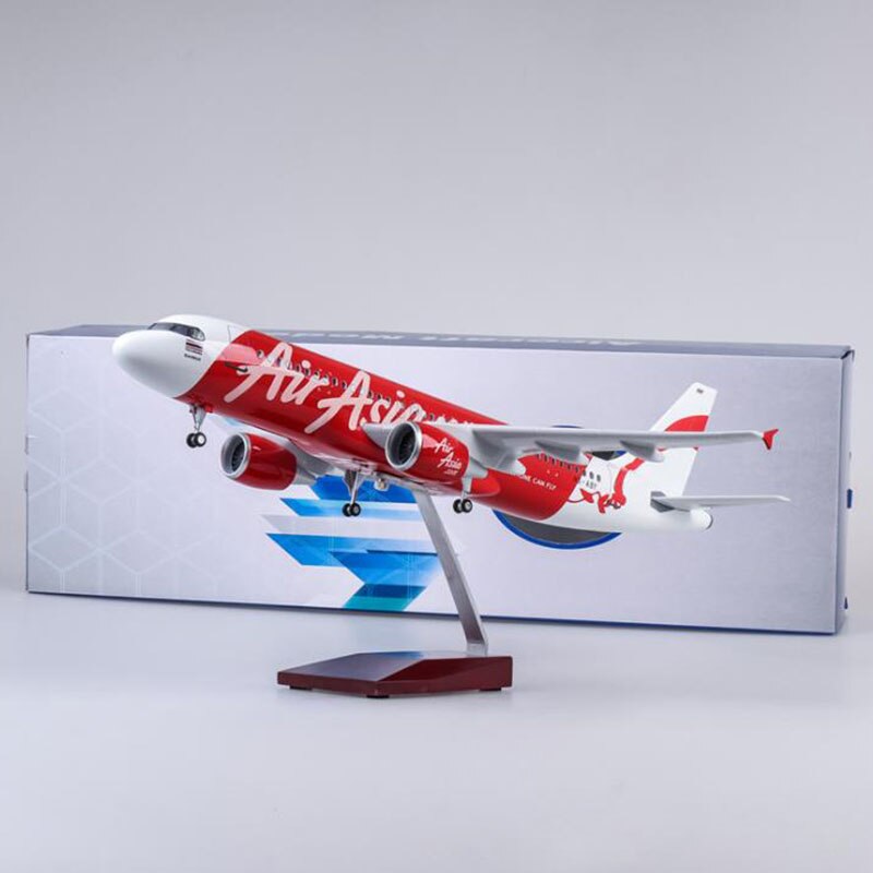 Air Asia A320 Airplane Model 1:80 Scale with landing Gear Collection model No Light