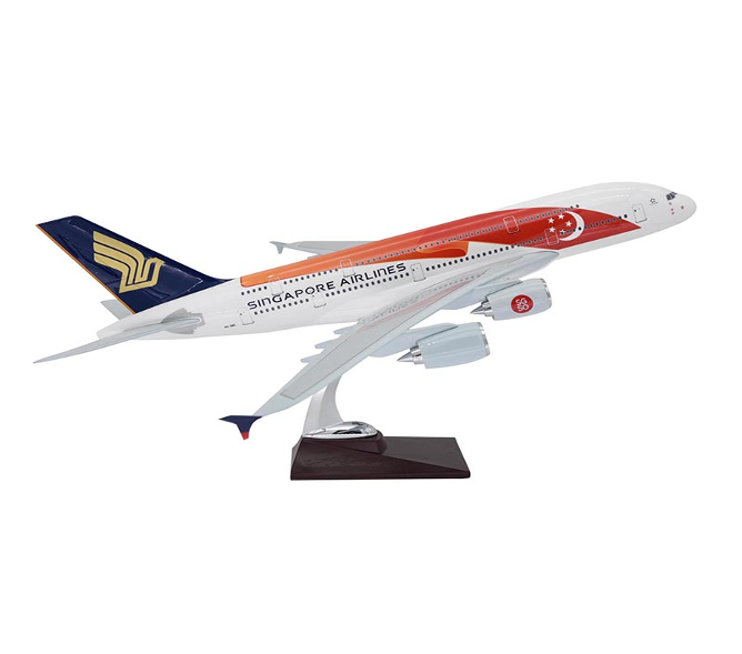 45CM 1:162 Singapore Airlines AIRBUS A380 Passenger Airplane Resin Plane Model