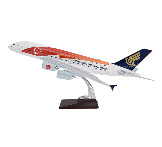 45CM 1:162 Singapore Airlines AIRBUS A380 Passenger Airplane Resin Plane Model