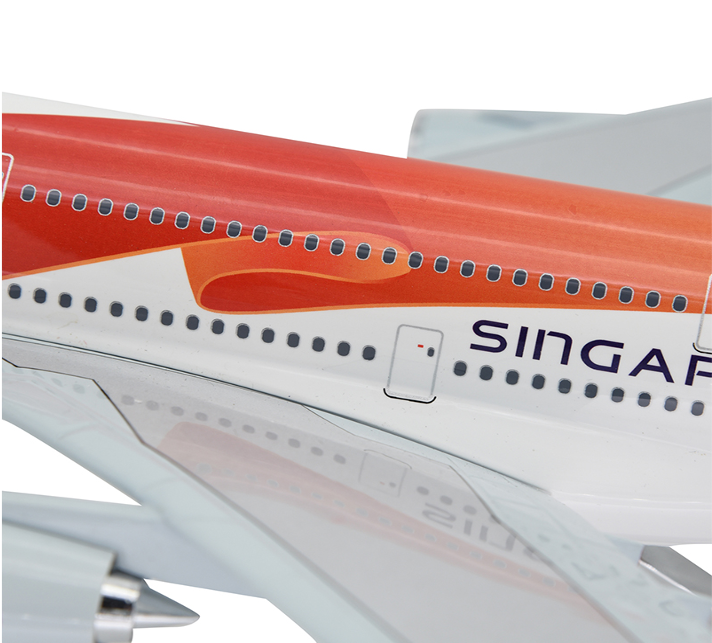 45CM 1:162 Singapore Airlines AIRBUS A380 Passenger Airplane Resin Plane Model