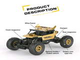 Radio Controlled Machine 4WD RC car 1:18 Remote Control SUV Machin Remote control Dirt Metal Shell Vehicle Toys  Gold Color