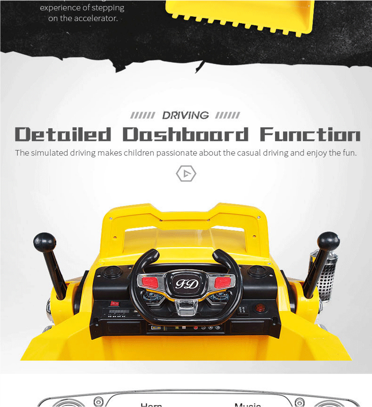 Ride On Kids Excavator Truck