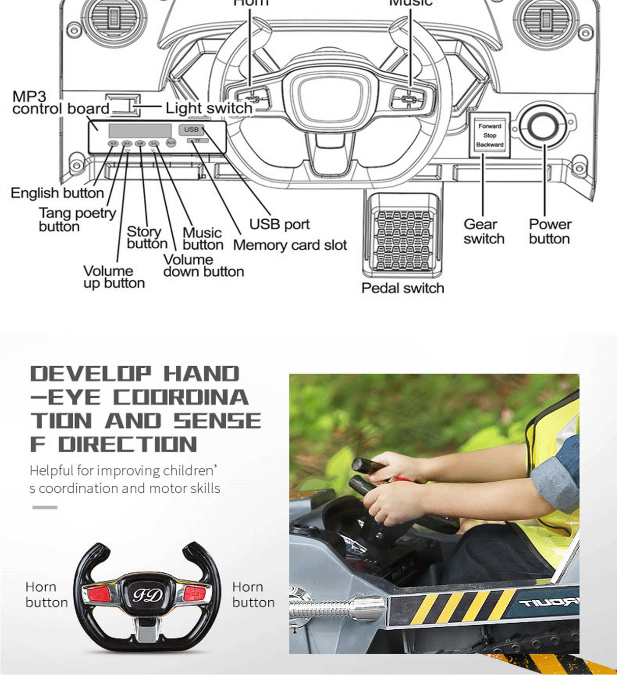 Ride On Kids Excavator Truck
