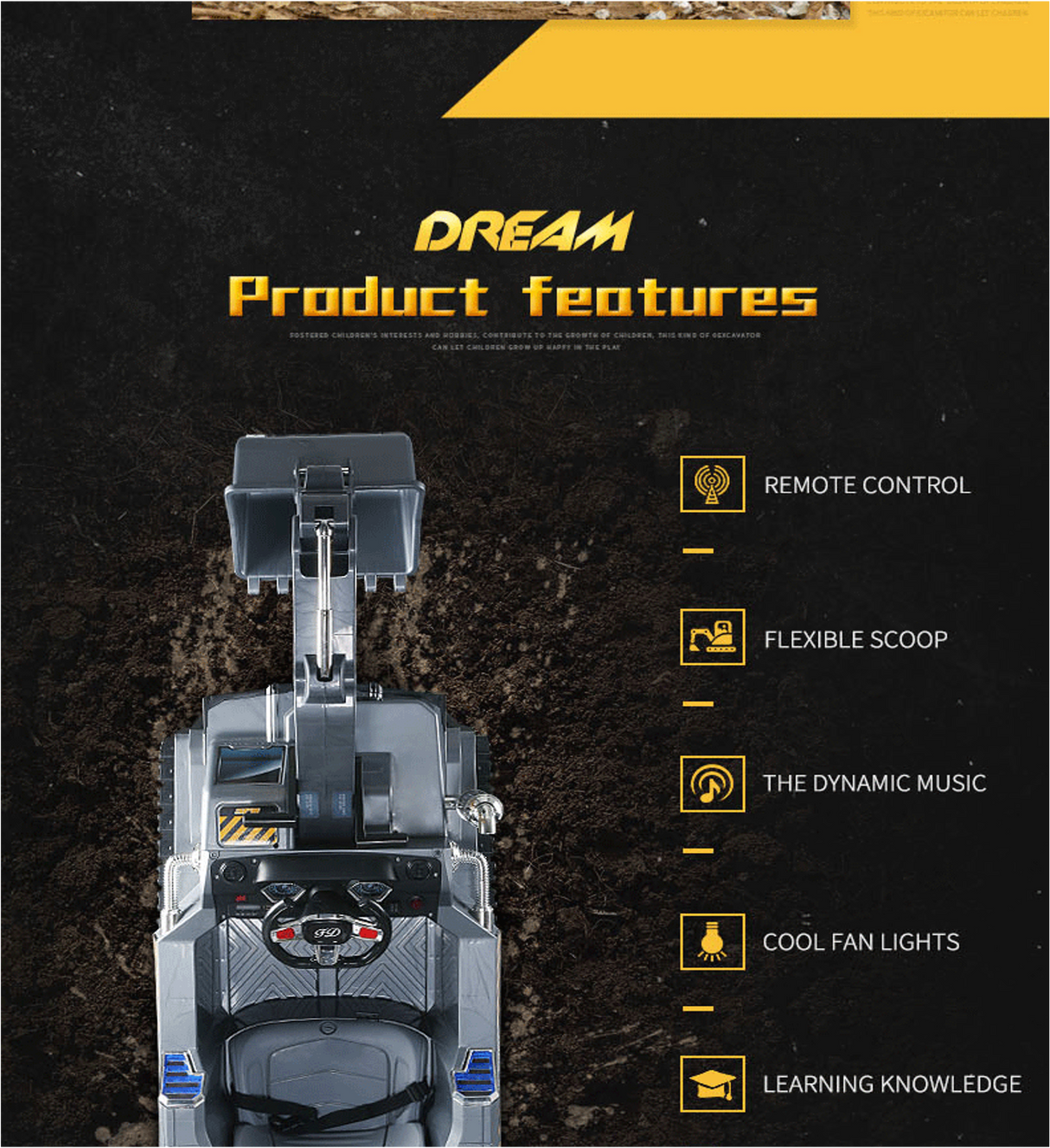 Ride On Kids Excavator Truck