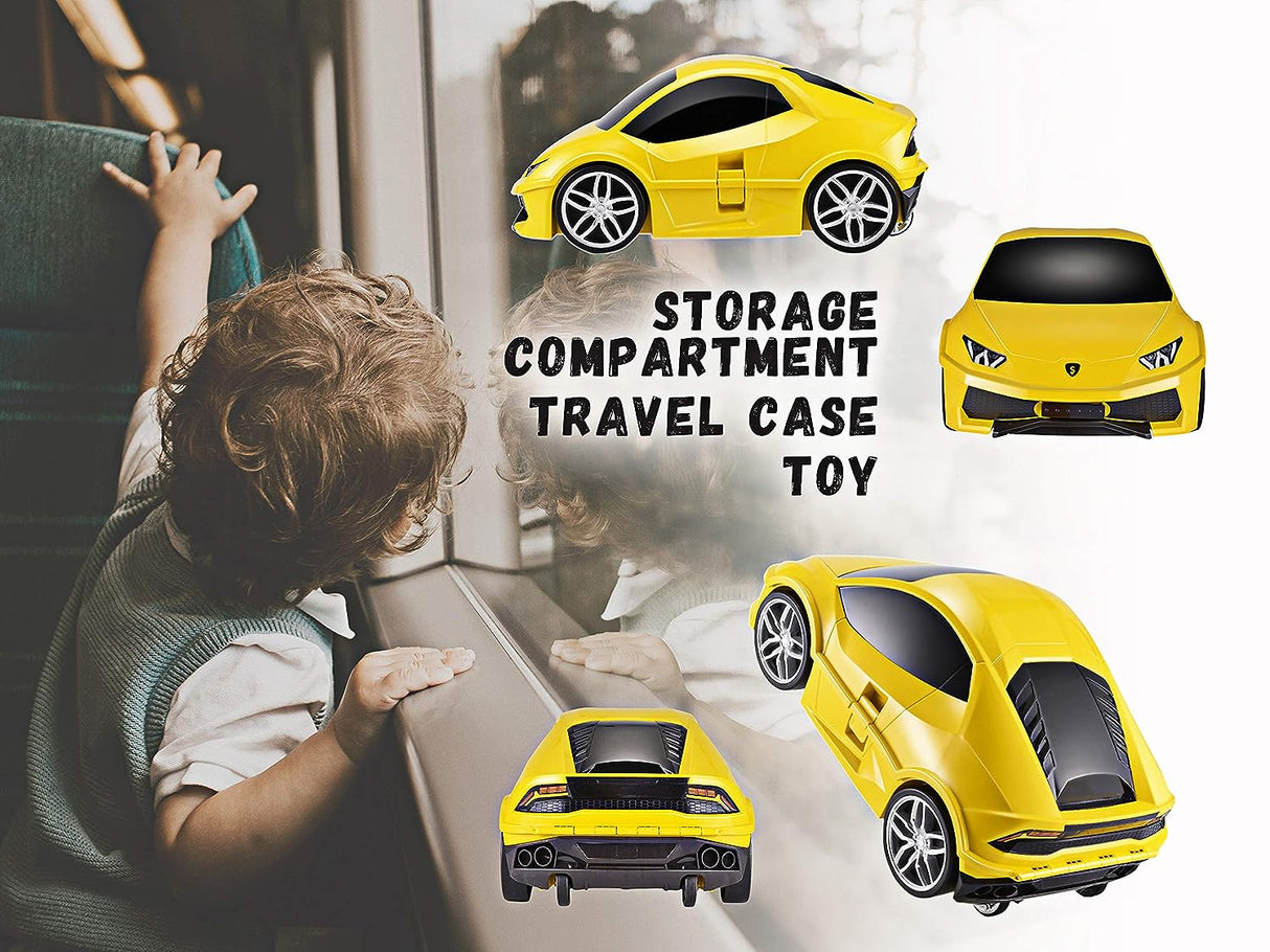 Kids Car Travel Bag with Wheels | Lambo Replica Rolling Suitcases| Kids Suitcase
