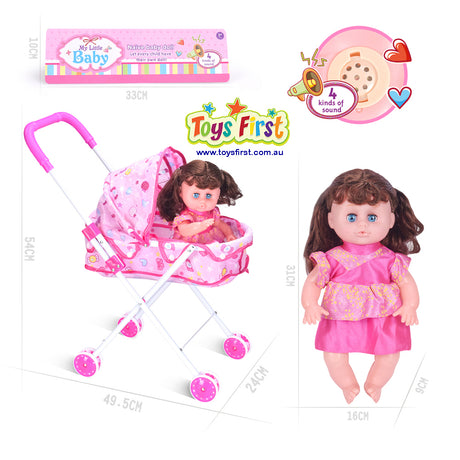 Baby and Pram Doll Set
