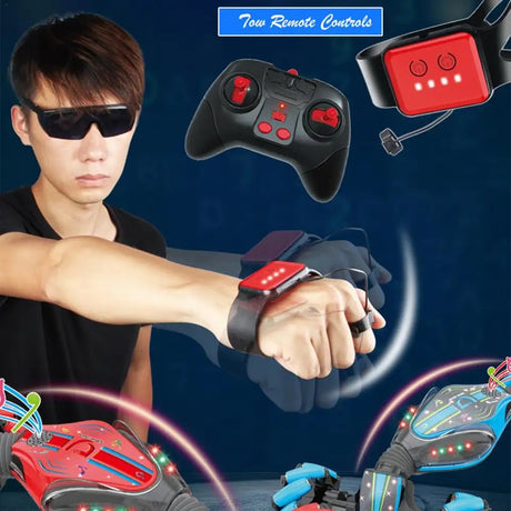 Twister Toy Watch Remote Control Climbing RC Car CV8818-83A 8818-83A Lights Music Gesture Sensing Stunt Remote Control Car