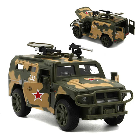 15CM 1/32 Scale Diecast Russian GAZ JMP-2 Tiger Military Model Army Car For Boys As Toys With Functions