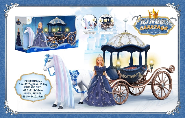 Princess doll set classical electric carriage toy