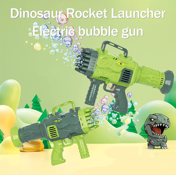 Dinosaur Rocket Launcher Electric Bubble Gun