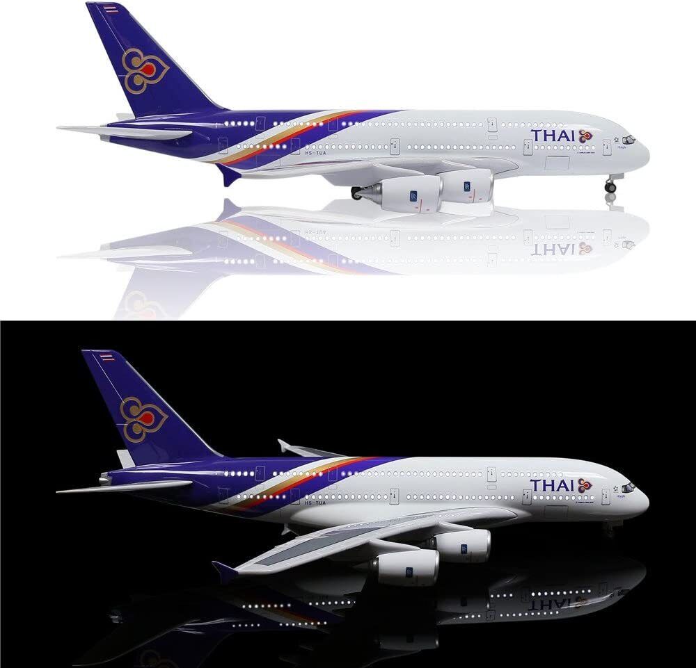 NEW - Airbus A380 THAI AIRWAYS 1/150 LARGE 45CM With Light and Landin gear