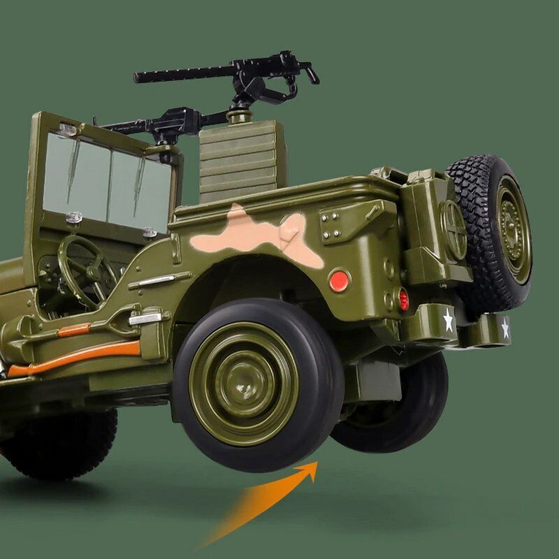 Army Vehicles 1:32 Willys GP Jeep Military Dicast Model cars Light & Sound Collections and ki