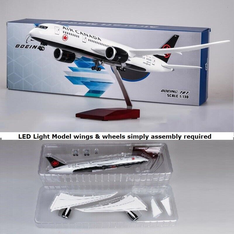 Air Canada Boeing B787 43cm Scale 1/130 Airplane model Collection Model and Gift With Light and Landing Gear