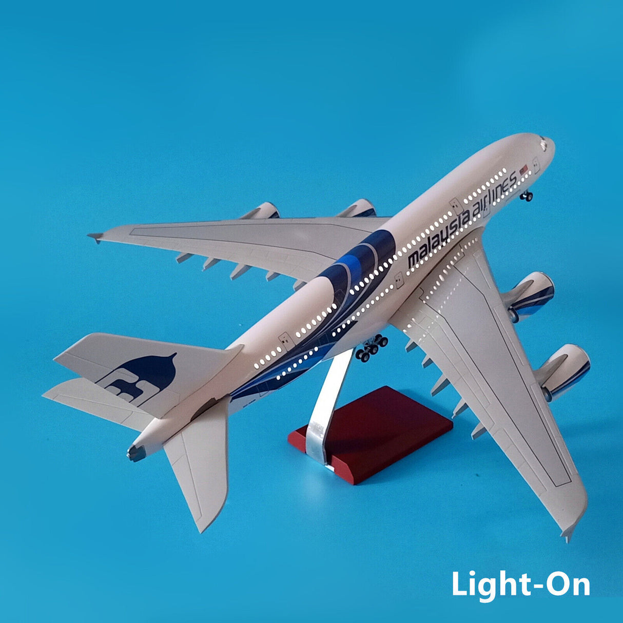 Malaysia AirplaneModels 1/160 Fit for Plastic Resin Aviation Airbus A380 MalaysiaAircraft Model with Lights and Wheels Collection Plane.