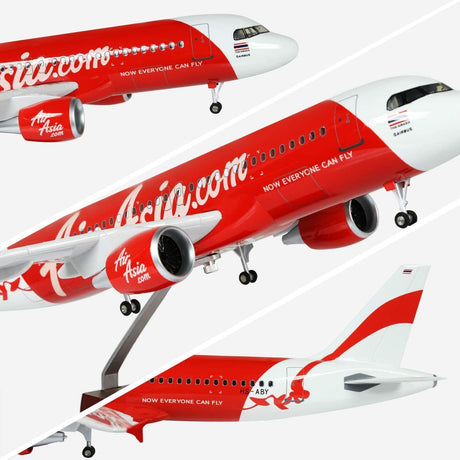 Air Asia A320 Airplane Model 1:80 Scale with landing Gear Collection model No Light