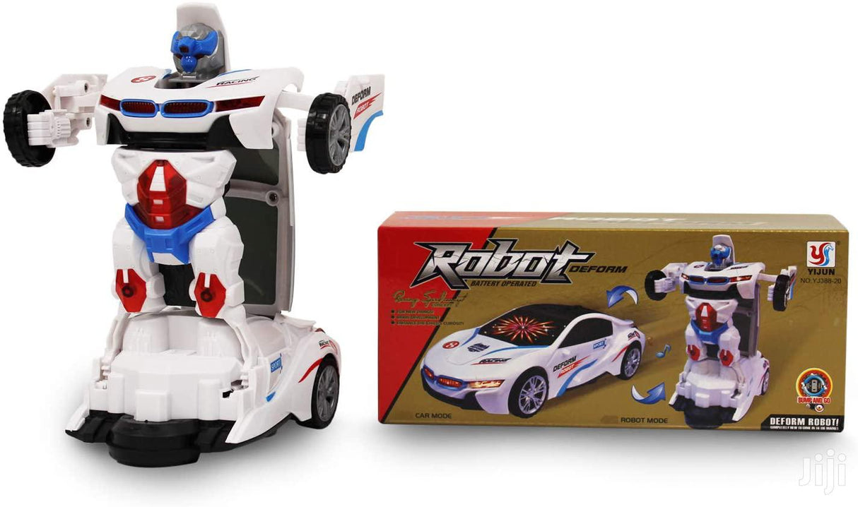 Deform Robot Car Musical Battery Operated 2 in 1 Transforming Robot Car Toy for Kids with 3D Lights