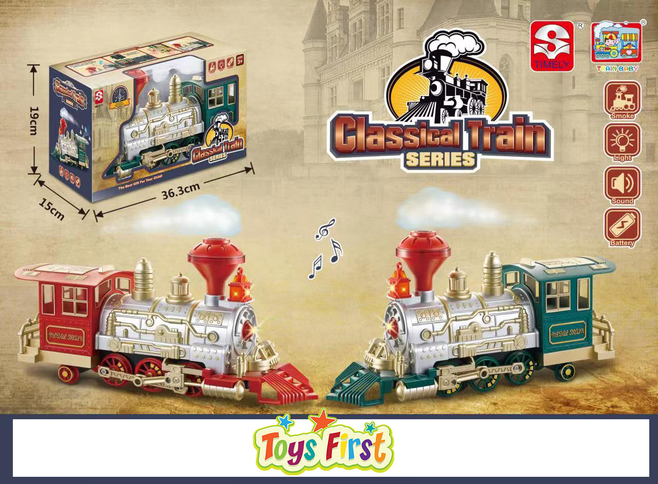 Classic train set deals with real smoke