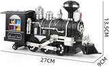 Classic Train Set with Real Smoke - Authentic Lights, and Sounds Electric Steam Train with Locomotive Engine for Kids Adults, Battery Powered Model Train Set