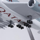 Qatar A380 Airplane Model 1/160 45.5cm withe Light and Wheels Plastic Resin Plane Collection
