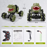 BAKAM Remote Control Monster Truck for Boys 8-12, 4WD Dinosaur Car Toy with Light & Sound, 2.4Ghz Hobby RC Car 4x4 Off Road Truck Gift for Kids